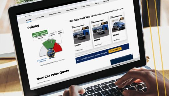 New Car Price Quote screen on KBB.com