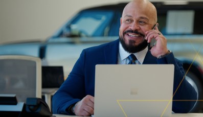 Dealer on phone